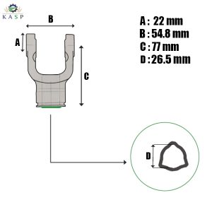 MACHOIRE TUBE TRIPLE INTÉRIEUR Croisillon 22x54,8