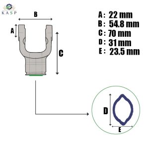 MACHOIRE TUBE CITRON  INTÉRIEUR Croisillon 22x54