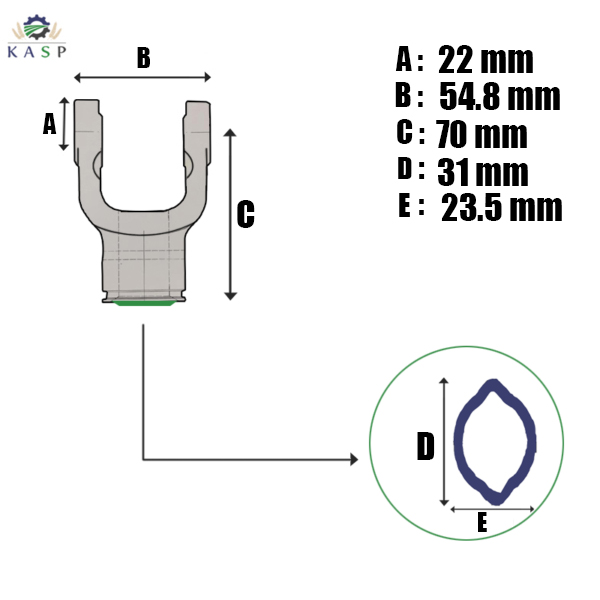 MACHOIRE TUBE CITRON INTÉRIEUR Croisillon 22x54