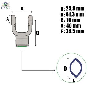 MACHOIRE TUBE CITRON INTÉRIEUR Croisillon 23,8x61,3