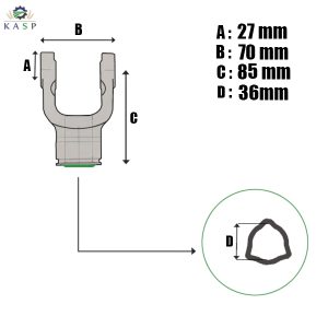 MACHOIRE TUBE TRIPLE INTÉRIEUR Croisillon  27x70