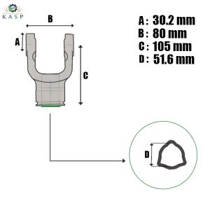 MACHOIRE TUBE TRIPLE EXTÉRIEUR Croisillon 30,2×80