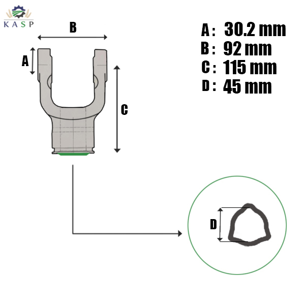 MACHOIRE TUBE TRIPLE INTÉRIEUR Croisillon 30,2x92