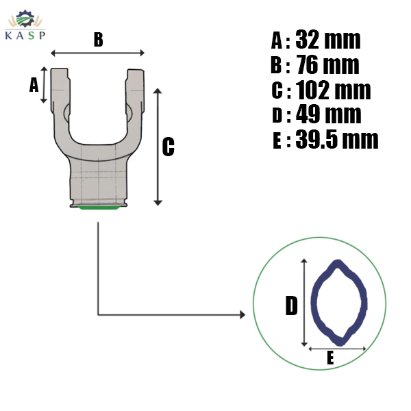 MACHOIRE TUBE CITRON INTÉRIEUR Croisillon 32x76