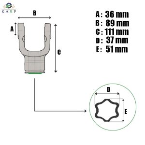 MACHOIRE TUBE Étoile INTÉRIEUR Croisillon 36x89