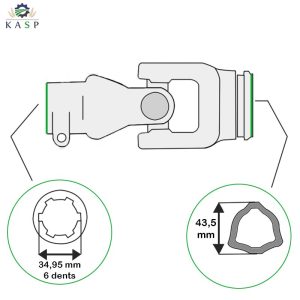 NOEUD CARDAN TUBE TRIPLE EXTÉRIEUR Croisillon 27×70