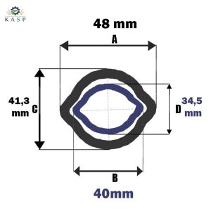 tube Citron 48x40/41,3x34,5 Longeur 1 mètres-Croisillon 23,8x61,2 / 27X70 / 27X74,6
