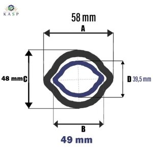 tube Citron 58x49/48x39,5 Longeur 1 mètres-Croisillon 32x76 /30,2x80