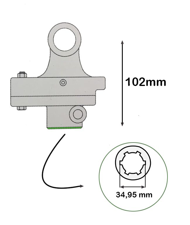 LIMITEUR À BOULON DE RUPTURE Croisillon 23,8x61,3