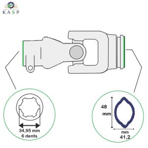 NOEUD CARDAN TUBE CITRON EXTÉRIEUR Croisillon 23,8×61,3