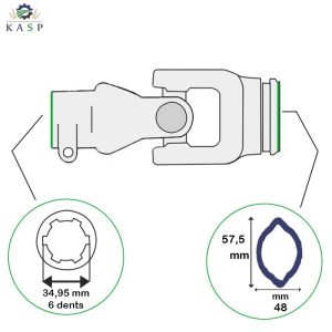 NOEUD CARDAN TUBE CITRON EXTÉRIEUR Croisillon 30,2×80