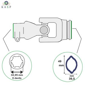 NOEUD CARDAN TUBE CITRON INTÉRIEUR Croisillon 30,2×80