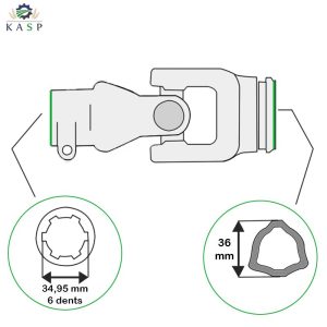 NOEUD CARDAN TUBE TRIPLE EXTÉRIEUR Croisillon 23,8×61,3
