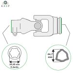 NOEUD CARDAN TUBE TRIPLE INTÉRIEUR Croisillon 30,2×92