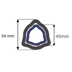 tube triangle 54 x45  Longeur 1 mètres-Croisillon 30,16x92